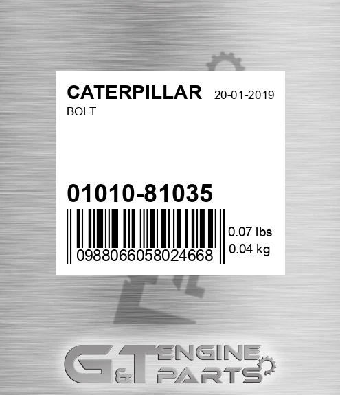 01010-81035 Bolt