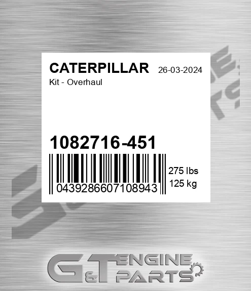 1082716-451 Kit - Overhaul for CATERPILLAR