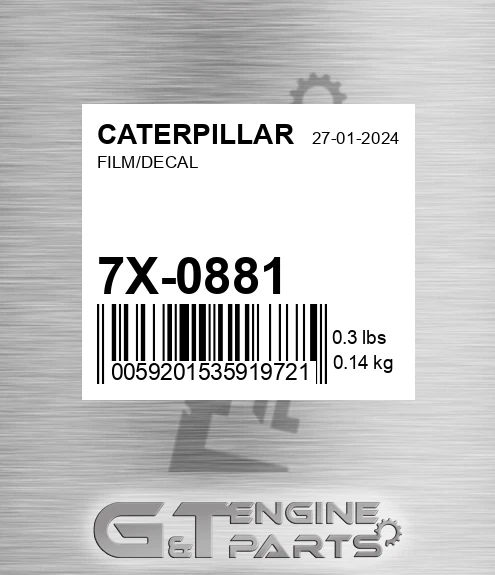 7X-0881 Film/decal for CATERPILLAR