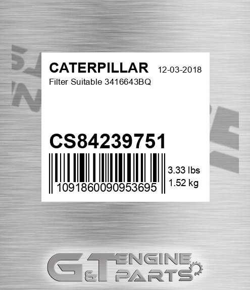 CS84239751 Filter Suitable 3416643bq