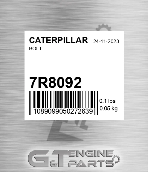 7R-8092 Bolt for CATERPILLAR
