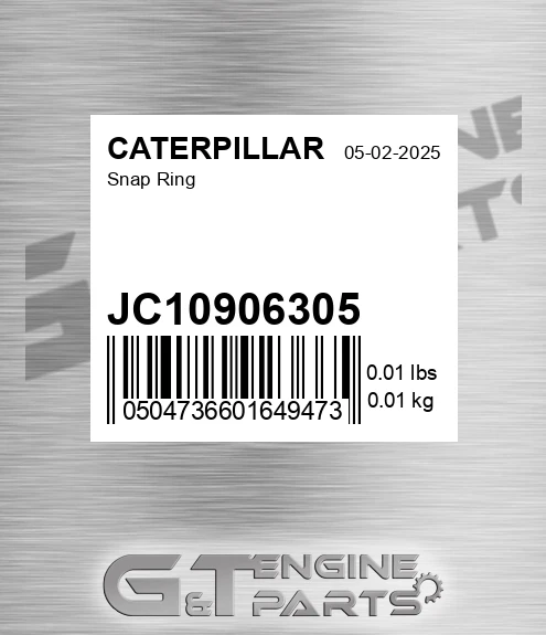 JC10906305 Snap Ring for CATERPILLAR