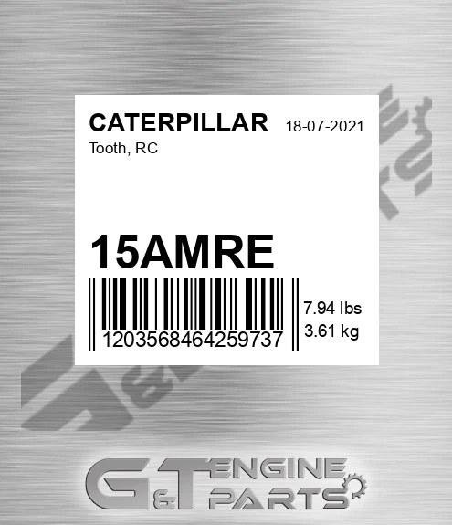 15AMRE Tooth, Rc for CATERPILLAR