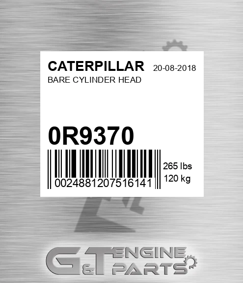 0R-9370 Bare Cylinder Head