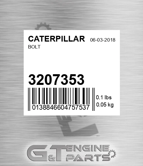 320-7353 Bolt for CATERPILLAR