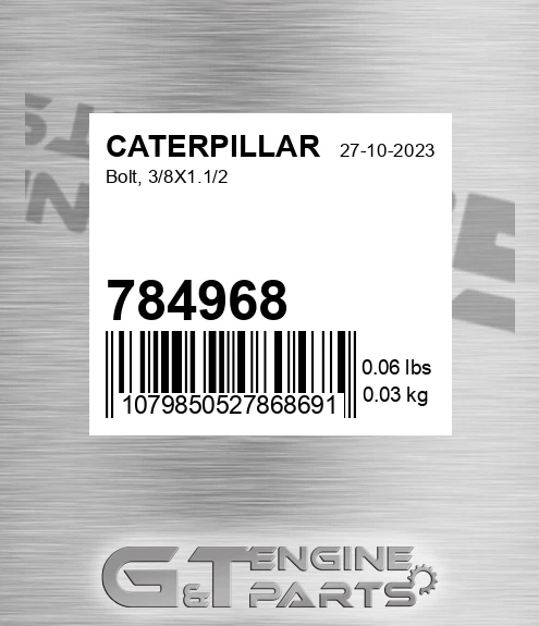 784968 Bolt, 3/8x1.1/2
