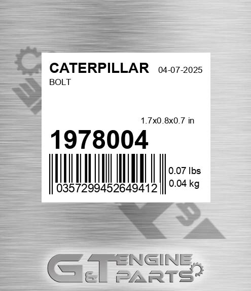 197-8004 Bolt