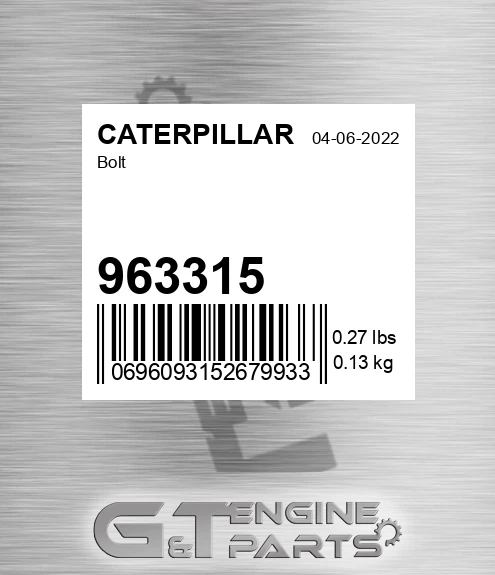 963315 Bolt for CATERPILLAR