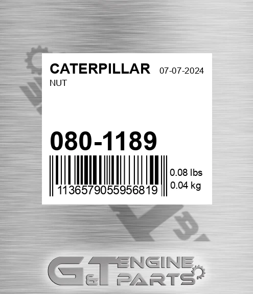 080-1189 Nut for CATERPILLAR