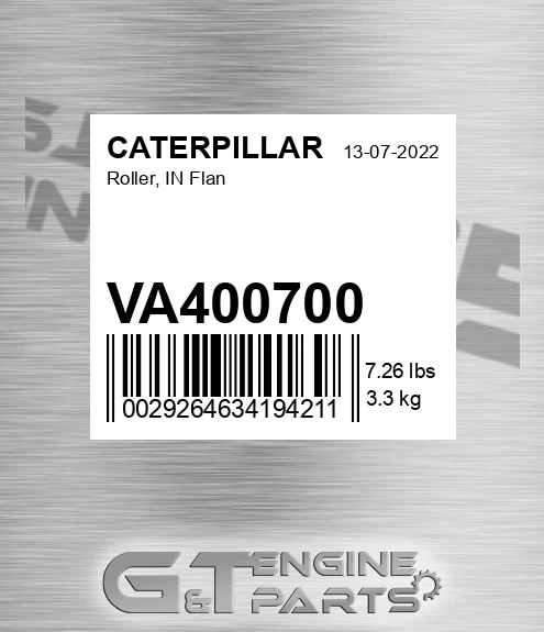 VA400700 Roller, In Flan for CATERPILLAR