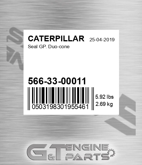 566-33-00011 Seal Gp. Duo-cone for CATERPILLAR