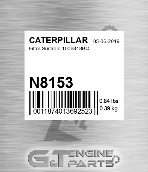 N8153 Filter Suitable 1006848bq