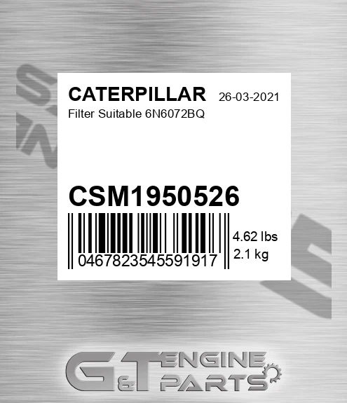 CSM1950526 Filter Suitable 6n6072bq