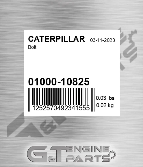 01000-10825 Bolt for CATERPILLAR
