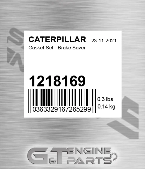 1218169 Gasket Set - Brake Saver for CATERPILLAR