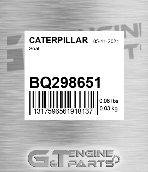 BQ298651 Seal for CATERPILLAR