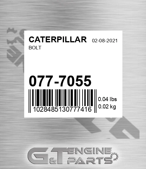 077-7055 Bolt for CATERPILLAR