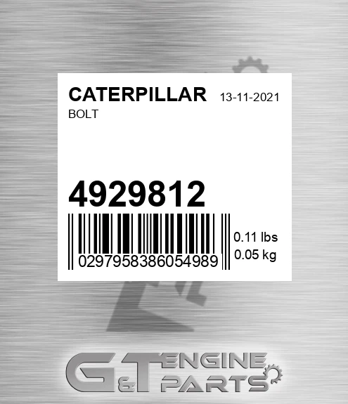 492-9812 Bolt for CATERPILLAR