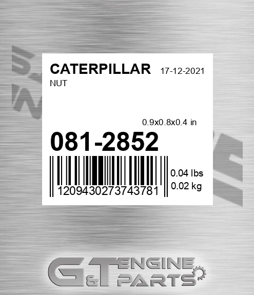 081-2852 Nut for CATERPILLAR