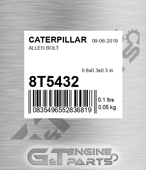 8T-5432 Allen Bolt for CATERPILLAR
