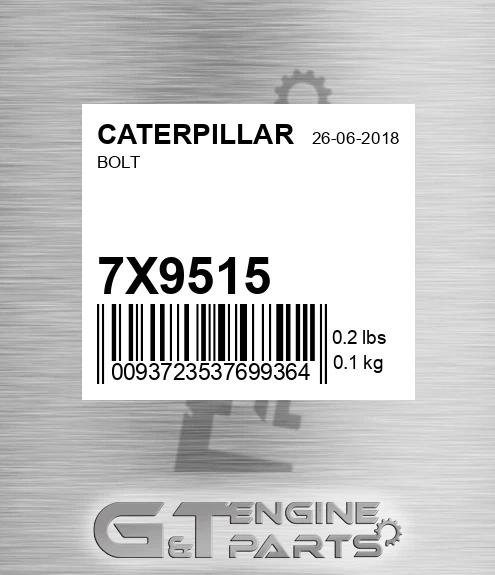 7X-9515 Bolt for CATERPILLAR