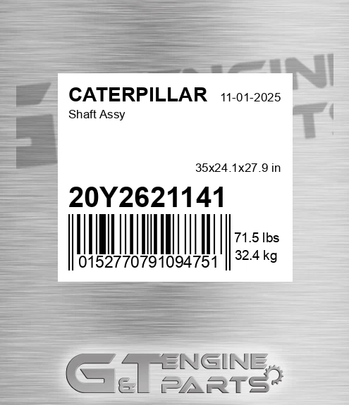 20Y2621141 Shaft Assy for CATERPILLAR
