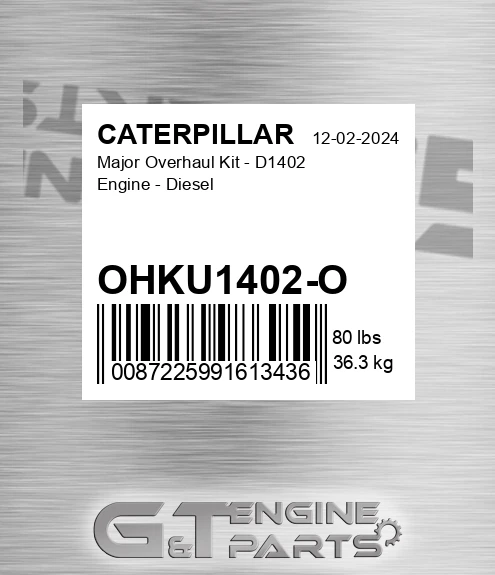 OHKU1402-O Major Overhaul Kit - D1402 Engine - Diesel for CATERPILLAR