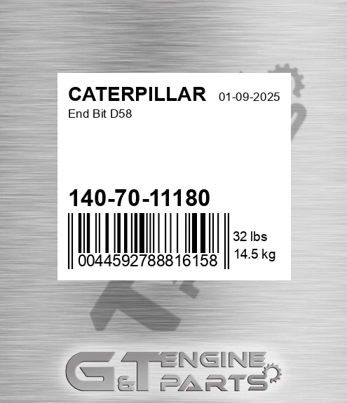 1407011180 End Bit D58 for CATERPILLAR