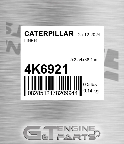 4K6921 Liner for CATERPILLAR