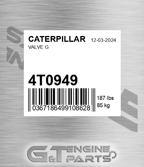 4T0949 Valve G for CATERPILLAR