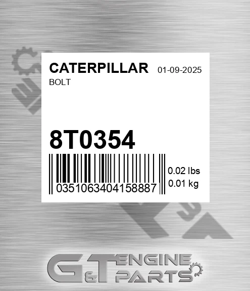 8T-0354 Bolt for CATERPILLAR