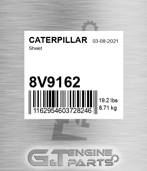 8V9162 CATERPILLAR Sheet