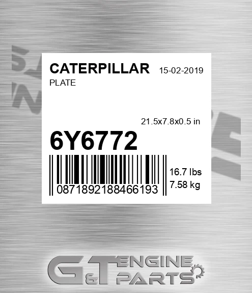 6Y6772 Plate