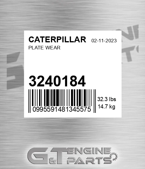 3240184 Plate Wear for CATERPILLAR