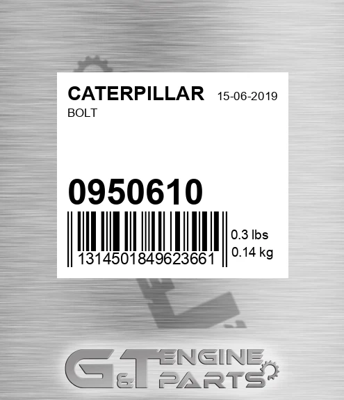095-0610 Bolt for CATERPILLAR