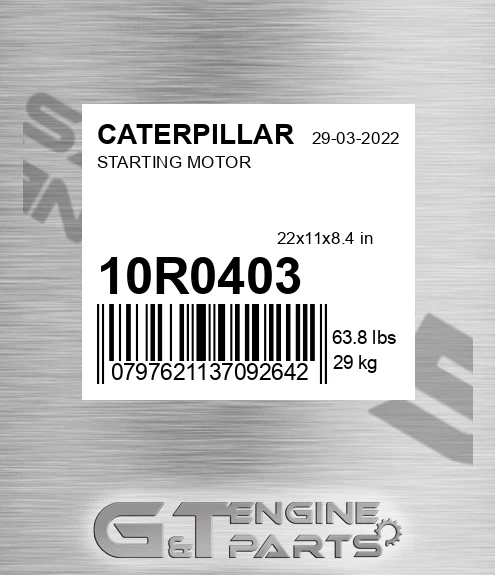 10R-0403 Starting Motor
