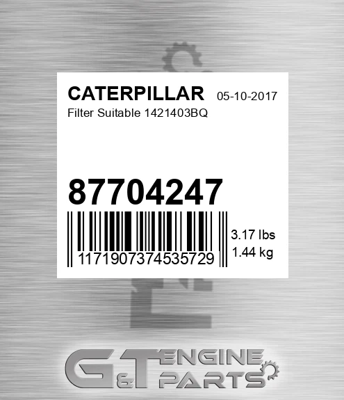 87704247 CATERPILLAR Filter Suitable 1421403bq