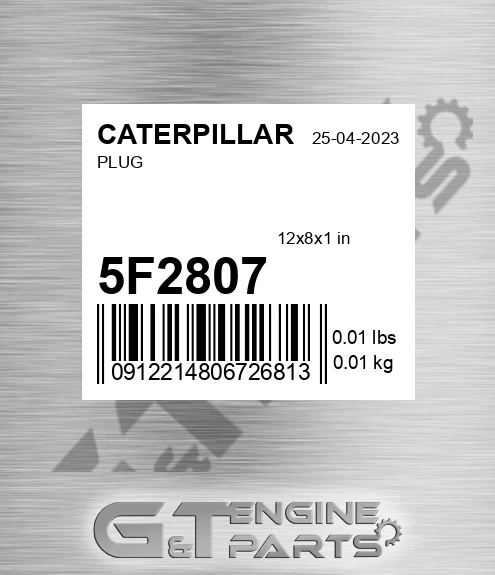 5F-2807 Plug for CATERPILLAR
