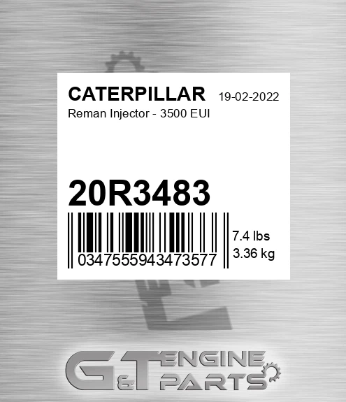 20R3483 Reman Injector - 3500 Eui