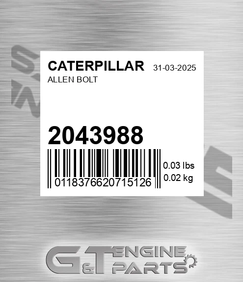 204-3988 CATERPILLAR Allen Bolt