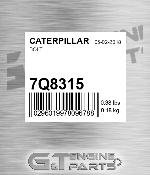 7Q-8315 Bolt for CATERPILLAR