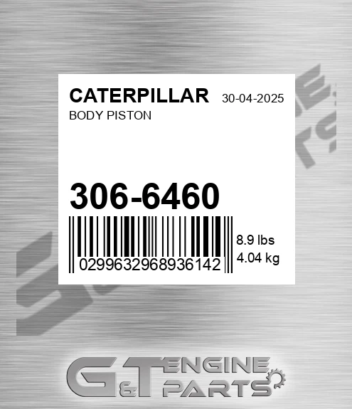 306-6460 Body Piston for CATERPILLAR