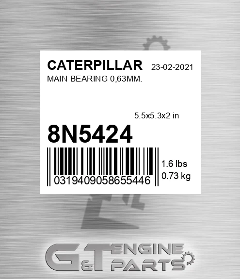 8N-5424 Main Bearing 0,63mm. for CATERPILLAR