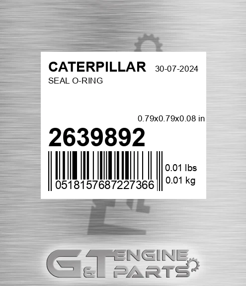 263-9892 Seal O-ring for CATERPILLAR