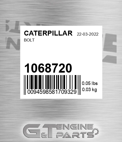 106-8720 Bolt for CATERPILLAR