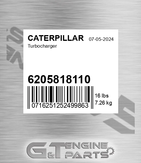 6205818110 Turbocharger for CATERPILLAR