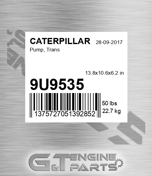 9U9535 Pump, Trans for CATERPILLAR