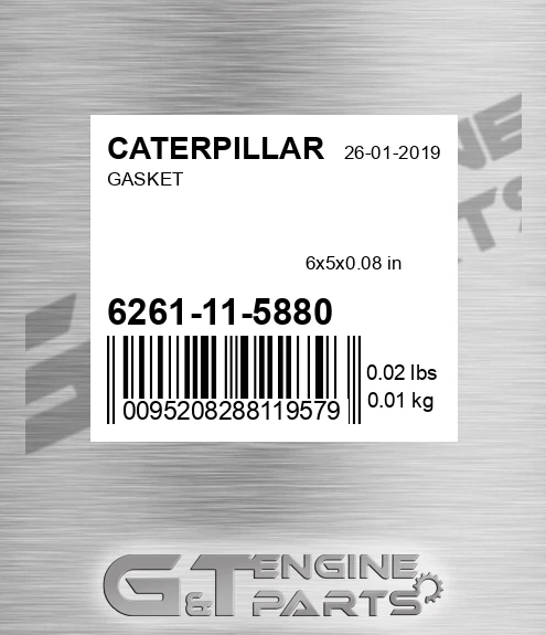 6261-11-5880 Gasket for CATERPILLAR