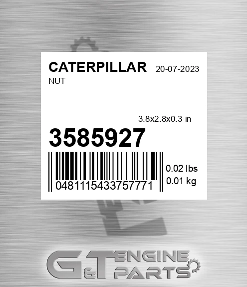 358-5927 Nut for CATERPILLAR