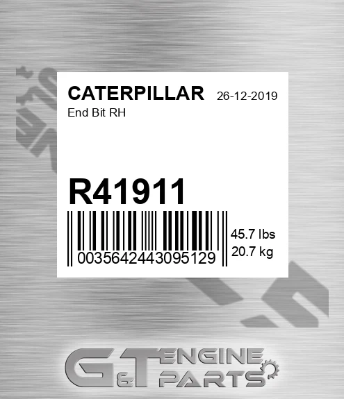 R41911 End Bit Rh for CATERPILLAR
